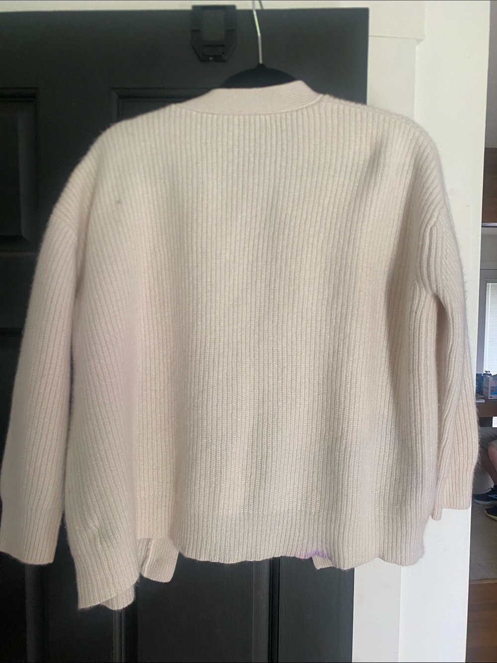Jenni Kayne Cream Ribbed Button-Front Cardigan - Picture 2 of 3